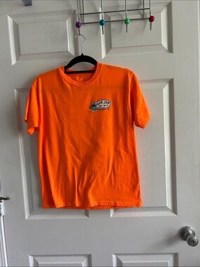 Ron Jon Bright Orange Short-Sleeve Crewneck Tee with Chest Logo
